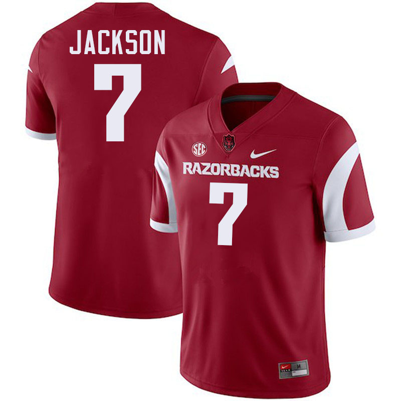 #7 KJ Jackson Arkansas Jersey,Arkansas Razorbacks College Football Jerseys Stitched-Retro Cardinal  #7 KJ Jackson Arkansas Jersey,Arkansas Razorbacks College Football Jerseys Stitched-Retro Cardinal